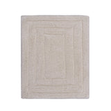 Knightsbridge Stylish And Comfortable All Season Traditional Racetrack Design Cotton Bath Rug Ivory