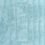 Knightsbridge Stylish And Comfortable All Season Traditional Racetrack Design Cotton Bath Rug Light Blue