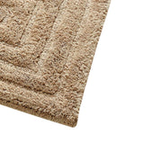 Knightsbridge Stylish And Comfortable All Season Traditional Racetrack Design Cotton Bath Rug Natural