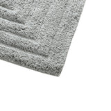 Knightsbridge Stylish And Comfortable All Season Traditional Racetrack Design Cotton Bath Rug Silver