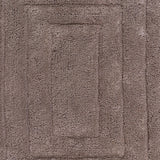 Knightsbridge Stylish And Comfortable All Season Traditional Racetrack Design Cotton Bath Rug Stone