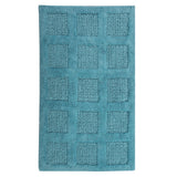 Square Honeycomb 100% Cotton Reversible Bath Rug Aqua by Knightsbridge