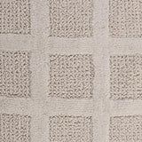 Square Honeycomb 100% Cotton Reversible Bath Rug Ivory by Knightsbridge