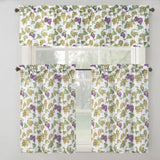 RT Designer's Collection Tribeca Latte Printed 3 Pieces Kitchen Curtain Set Includes 1 Valance 52" x 18" and 2 Tiers 26" x 36" Each Multi Color