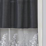 RT Designers Collection Polyester Bethany Embroidered 3 Piece Kitchen Curtains Tier & Swag Set 60" x 36" Black