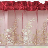RT Designers Collection Polyester Bethany Embroidered 3 Piece Kitchen Curtains Tier & Swag Set 60" x 36" Red