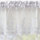 RT Designers Collection Polyester Bethany Embroidered 3 Piece Kitchen Curtains Tier & Swag Set 60" x 36" Silver