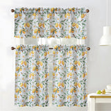 RT Designers Collection Polyester Cucina Lemon Bee Slub 3 Piece Kitchen Curtains Valance & Tiers Set 52" x 18" Muticolor