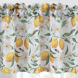 RT Designers Collection Polyester Cucina Lemon Bee Slub 3 Piece Kitchen Curtains Valance & Tiers Set 52" x 18" Muticolor