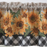 RT Designers Collection Polyester Cucina Sunflower Plaid Slub Kitchen Curtains Valance & Tiers Set 52" x 18" Muticolor