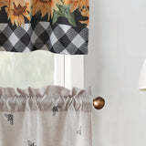 RT Designers Collection Polyester Cucina Sunflower Plaid Slub Kitchen Curtains Valance & Tiers Set 52" x 18" Muticolor