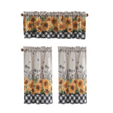 RT Designers Collection Polyester Cucina Sunflower Plaid Slub Kitchen Curtains Valance & Tiers Set 52" x 18" Muticolor