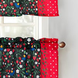 RT Designers Collection Polyester Cucina Strawberry Fields Kitchen Curtains Valance & Tiers Set 52" x 18" Muticolor
