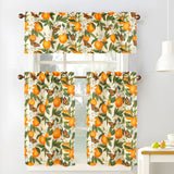 RT Designers Collection Polyester Cucina Orange Butterfly Slub Kitchen Curtains Valance & Tiers Set 52" x 18" Muticolor