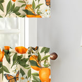 RT Designers Collection Polyester Cucina Orange Butterfly Slub Kitchen Curtains Valance & Tiers Set 52" x 18" Muticolor