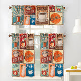 RT Designers Collection Polyester Cucina Fresh Brew Slub 3 Piece Kitchen Curtains Valance & Tiers Set 52" x 18" Muticolor