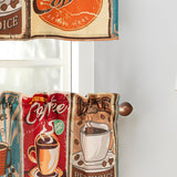 RT Designers Collection Polyester Cucina Fresh Brew Slub 3 Piece Kitchen Curtains Valance & Tiers Set 52" x 18" Muticolor