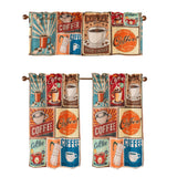 RT Designers Collection Polyester Cucina Fresh Brew Slub 3 Piece Kitchen Curtains Valance & Tiers Set 52" x 18" Muticolor