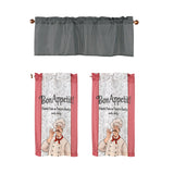 RT Designers Collection Polyester Cucina Pasta Chef Slub 3 Piece Kitchen Curtains Valance & Tiers Set 52" x 18" Muticolor