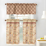 RT Designers Collection Polyester Cucina Family Slub 3 Piece Kitchen Curtains Valance & Tiers Set 52" x 18" Muticolor