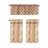 RT Designers Collection Polyester Cucina Family Slub 3 Piece Kitchen Curtains Valance & Tiers Set 52" x 18" Muticolor