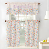 RT Designers Collection Polyester Cucina Sweet Home Slub 3 Piece Kitchen Curtains Valance & Tiers Set 52" x 18" Muticolor