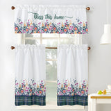 RT Designers Collection Polyester Cucina Love laugh Slub 3 Piece Kitchen Curtains Valance & Tiers Set 52" x 18" Muticolor