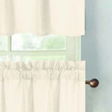 RT Designers Collection 100% Polyester Gibson Solid 3 Piece Kitchen Curtains Valance & Tiers Set 54" x 18" Beige
