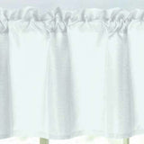 RT Designers Collection 100% Polyester Gibson Solid 3 Piece Kitchen Curtains Valance & Tiers Set 54" x 18" White
