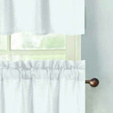 RT Designers Collection 100% Polyester Gibson Solid 3 Piece Kitchen Curtains Valance & Tiers Set 54" x 18" White