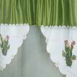 RT Designer's Collection 3 Piece Set Adds Charm Any Kitchen Decor Monarch Cactus Kitchen Curtain 52" x 18" Sage