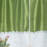 RT Designer's Collection 3 Piece Set Adds Charm Any Kitchen Decor Monarch Cactus Kitchen Curtain 52" x 18" Sage