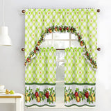 RT Designers Collection Polyester Ruffle 3Piece Apple Printed Kitchen Curtains Tier & Swag Set 60" x 36" Muticolor