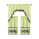 RT Designers Collection Polyester Ruffle 3Piece Apple Printed Kitchen Curtains Tier & Swag Set 60" x 36" Muticolor