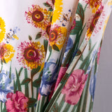 RT Designers Collection Polyester Ruffle 3Piece Sunflower Printed Kitchen Curtains Tier & Swag Set 60" x 36" Muticolor