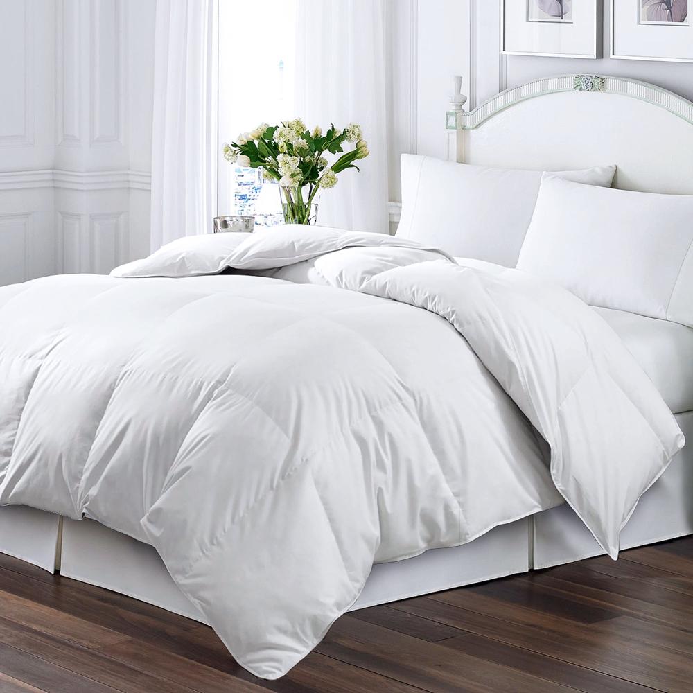 Blue Ridge Kathy Ireland Micro Fiber Solid Cover White Feather And Down Comforter - White
