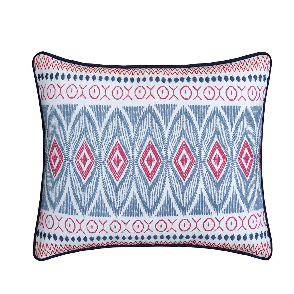 Chic Home Sarita Garden Tribal Embroidered Decorative Pillow - 1-Piece - 12x18", Navy