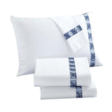 Chic Home Sarita Garden 4 Pieces 100% Cotton Sheet Set With Bonus Pillowcases Navy