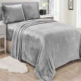 Lavana Microplush Ultra Premium All Season Soft Brushed Sheet Sets Light Grey by Plazatex