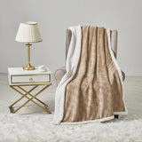 Louvre Plush All Season 50"x60" Sherpa Beige Throw