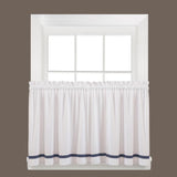 Saturday Knight Ltd Kate High Quality Stylish Classic And Beautiful Look Window Tier Pair - 2 Piece - Blue