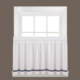 Saturday Knight Ltd Kate High Quality Stylish Classic And Beautiful Look Window Tier Pair - 2 Piece - Blue