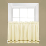 Saturday Knight Ltd Kate High Quality Stylish Classic And Beautiful Look Window Tier Pair - 2 Piece - Naturl/Tan