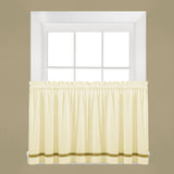 Saturday Knight Ltd Kate High Quality Stylish Classic And Beautiful Look Window Tier Pair - 2 Piece - Naturl/Tan