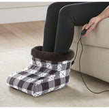 Shavel 100% Polyester Luxury Micro Flannel Heated Buffalo Check Foot Warmer One Size Multi