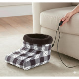 Shavel 100% Polyester Luxury Micro Flannel Heated Buffalo Check Foot Warmer One Size Multi