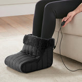 Shavel 100% Polyester Luxury Micro Flannel Heated Charcoal Foot Warmer One Size Black