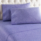 Shavel 100% Polyester Luxury Micro Flannel Printed Deep-Pocket Traditions Lilac Sheet With Pillowcase Set Purple