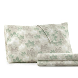 Shavel 100% Polyester Luxury Micro Flannel Printed Deep-Pocket Maple Leaves Sheet With Pillowcase Set Tan
