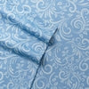 Shavel 100% Polyester Luxury Micro Flannel Printed Deep-Pocket Traditionsbell Sheet With Pillowcase Set Blue